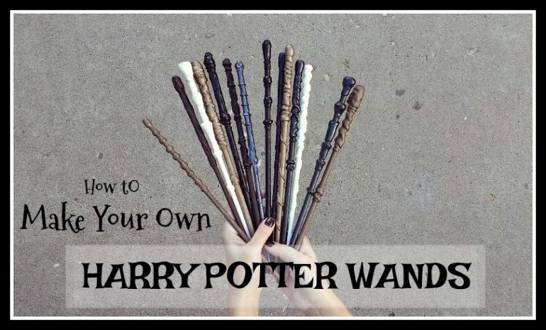 Make your own Harry Potter wands with the kids! Get the how-to on the blog: www.orsoshesays.com #harrypotter #wands #diy #harrypotterwands #homemadewands