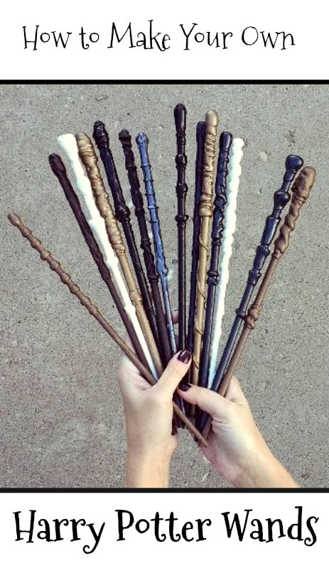 Make your own Harry Potter wands with the kids! Get the how-to on the blog: www.orsoshesays.com #harrypotter #wands #diy #harrypotterwands #homemadewands