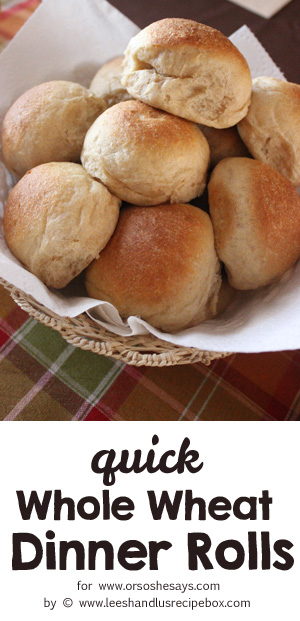 These quick dinner rolls cut out the first rise on the dough and are ready in under an hour. Get the recipe at www.orsoshesays.com.