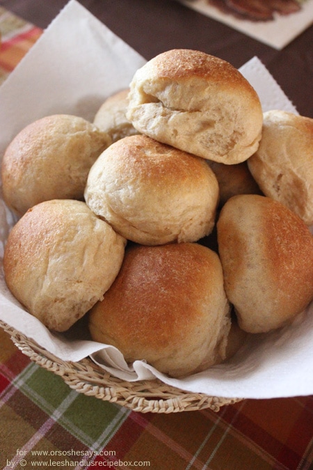 These quick dinner rolls cut out the first rise on the dough and are ready in under an hour. Get the recipe at www.orsoshesays.com.