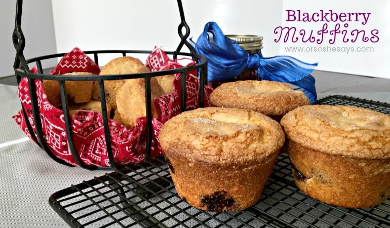 Blackberry muffins are the perfect mix of tart and sweet, and they're great for breakfast on the go. Get the recipe from Jana today on the blog! www.orsoshesays.com