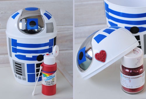 You are going to love today’s last-minute Valentine's Day craft: an R2-D2 Valentines Box! Get the instructions on www.orsoshesays.com #valentinesday #valentine #r2d2 #starwars #starwarsvalentine