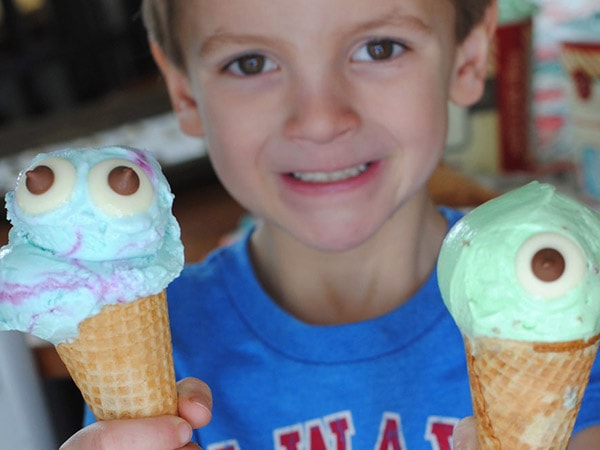 If you love Monsters Inc. as much as I do, then this treat will make you “scream” for ice cream! Keep reading to find out how to make this delicious Monsters, Inc. Ice Cream Treat for your little monsters. www.orsoshesays.com #OSSS #MonstersInc #Monsters #Disney #IceCream #Dessert #recipe #DessertRecipe #DisneyRecipe #LDSBlogger #LDS #MormonBlogger #Mormon #ontheblog #bogger #mikeandsully #sully #mikewazowski 