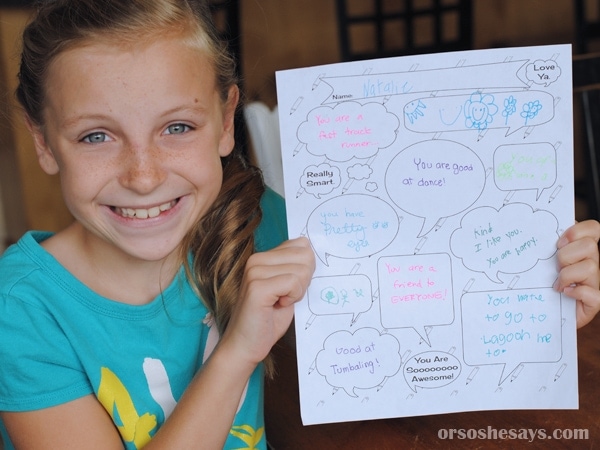 This Free Printable Kind Words Activity Sheet is perfect for a Family Night Lesson! www.orsoshesays.com #FHE #MyChurch #FamilyNight #Kindness #KindWords #FamilyActivity