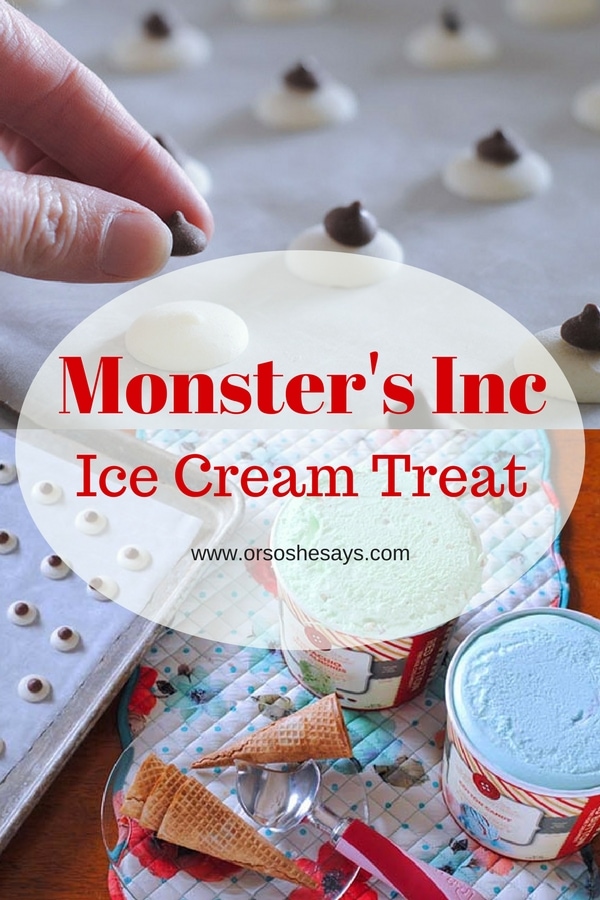 If you love Monsters Inc. as much as I do, then this treat will make you “scream” for ice cream! Keep reading to find out how to make this delicious Monsters, Inc. Ice Cream Treat for your little monsters. www.orsoshesays.com #OSSS #MonstersInc #Monsters #Disney #IceCream #Dessert #recipe #DessertRecipe #DisneyRecipe #LDSBlogger #LDS #MormonBlogger #Mormon #ontheblog #bogger #mikeandsully #sully #mikewazowski 