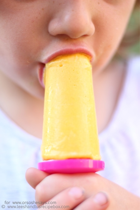 How to Make Homemade Popsicles with a Creamy Twist - Coconut Mango Popsicle Recipe www.orsoshesays.com #homemadepopsicles #recipe #popsiclerecipe #popsicle #icepop #dessert #lactosefree #dairyfree #coconutmilk #yum #LDSblogger #blogger #ontheblog