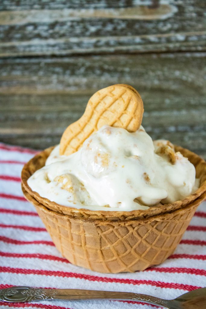 Nutter Butters add a great flavor to this no-churn ice cream. Enjoy one last summer hurrah with crumbled cookies layered between sheets of ice cream. #icecream #dessert #nutterbutters #cookies #summer #recipe #osss #orsoshesays #mormonblogger #mormon #ldsblogger #lds