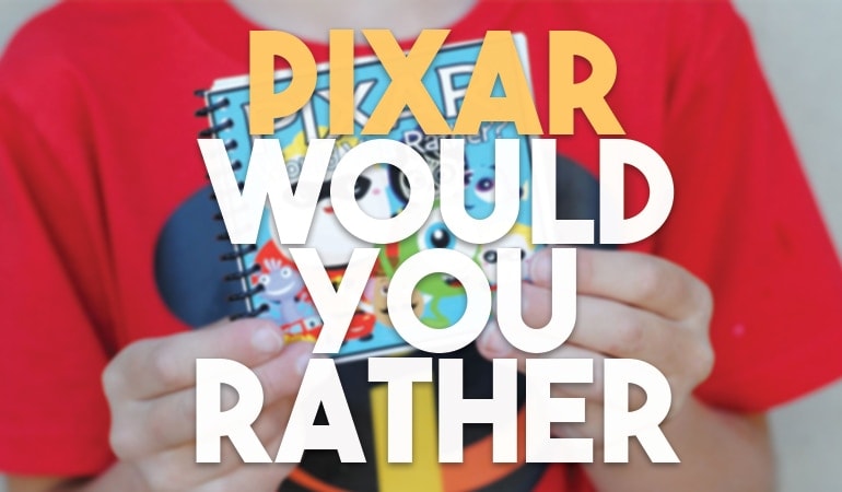 With the new Incredibles movie out, it's time to see how you can make your own Pixar-themed Would You Rather questions game at home. www.orsoshesays.com #pixar #disneypixar #wouldyourather #wouldyouratherquestionsgames #wouldyourathergame #incredibles #disney #osss