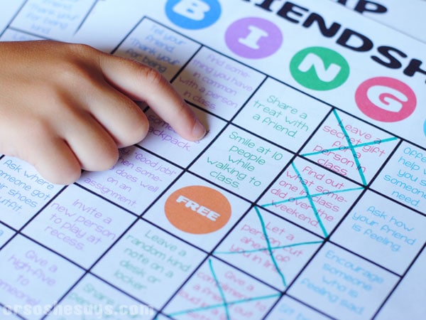 This friendship bingo game is a fun way to help your children make new friends. This family home evening lesson on friendship is perfect for back to school. www.orsoshesays.com #friendship #bingo #backtoschool #familynight #familyhomeevening #fhe #ldsblogger #mormonblogger #lds #mormon 