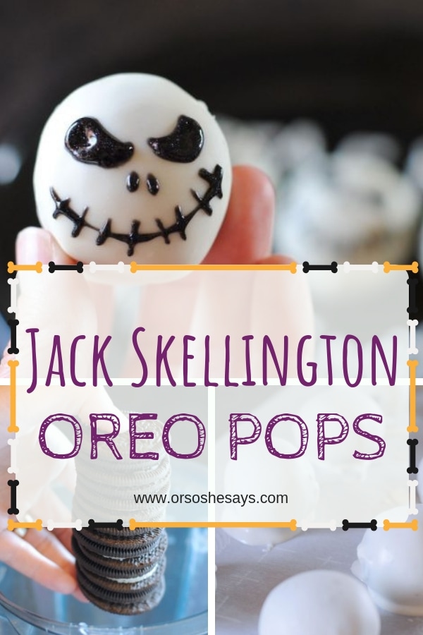 If you’re looking for the perfect Halloween Time treat, it’s hard to beat my easy and delicious recipe for DIY Jack Skellington Oreo Pops. With only four ingredients, this tasty sweet is so good you’ll scream! #jackskellington #oreopops #disneyland #disneyworld #halloween #dessert #recipe #disney #treats www.orsoshesays.com