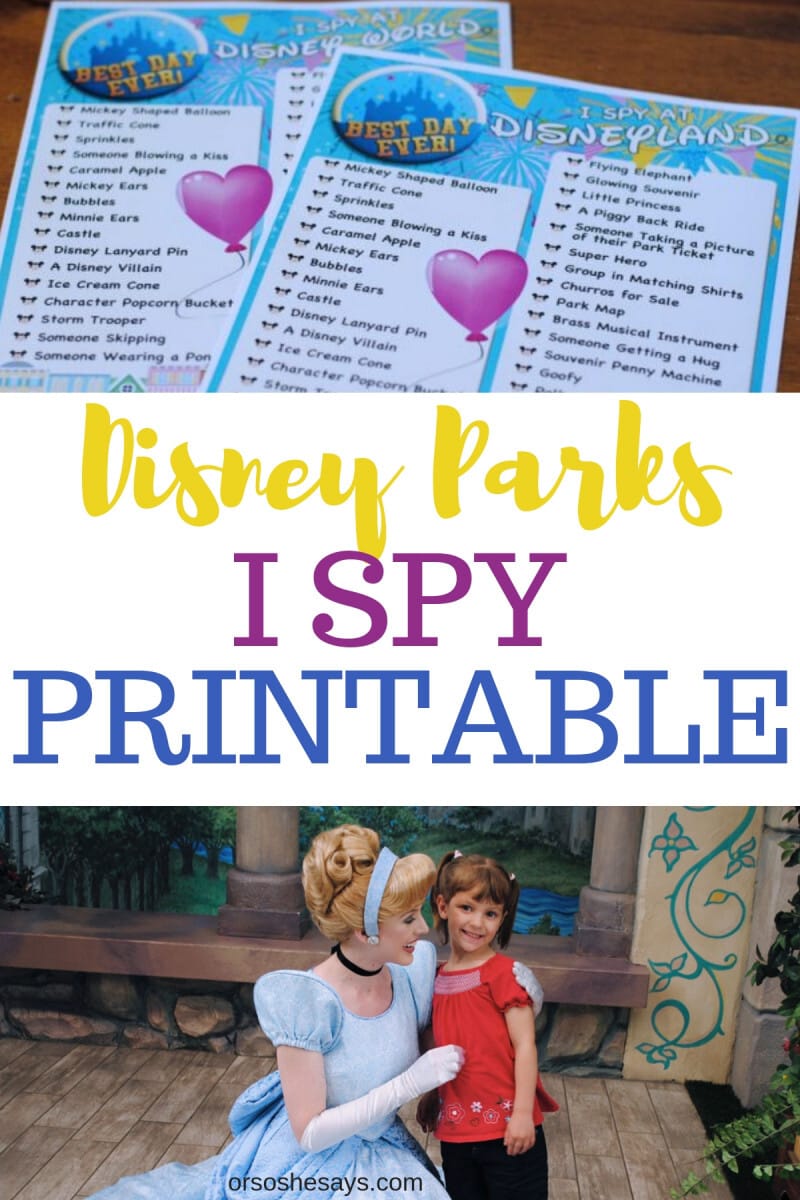 Disney I Spy Printable