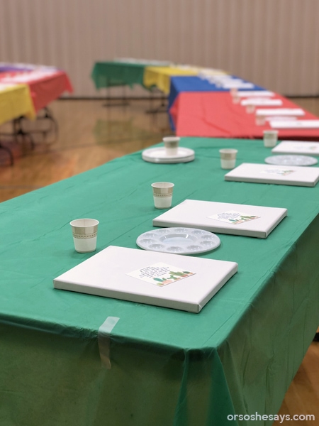 Paint Night Party Plan for Activity Days or Youth Groups. Complete party plan with menu, lesson, and guided paint activity. #OSSS #LDS #ActivityDays #Youth #PaintNight #CraftNight