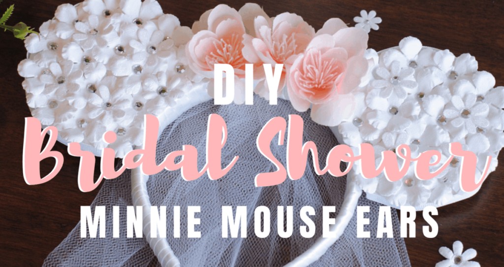 These Bride Minnie Mouse Ears are a perfect choice if you're looking a Disney themed bridal shower idea, or are celebrating your nuptials at the Disneyland Resort. www.orsoshesays.com #bridalshowerideas #bridalshower #brideminniemouseears #brideears #minniemouse #mouseears #DIY #disney #OSSSdoesdisney