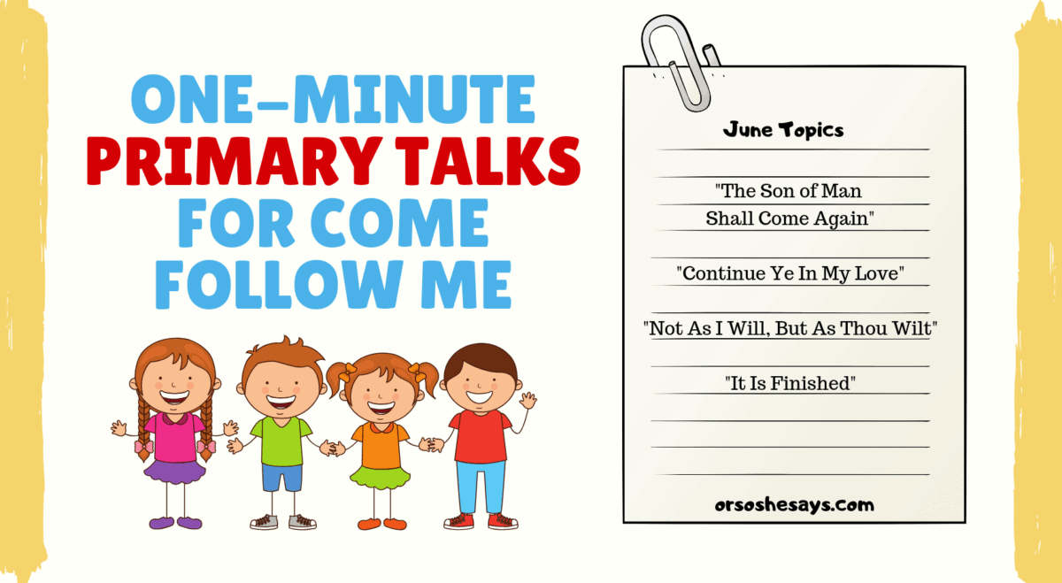 OneMinute Primary Talks for Church Or so she says...