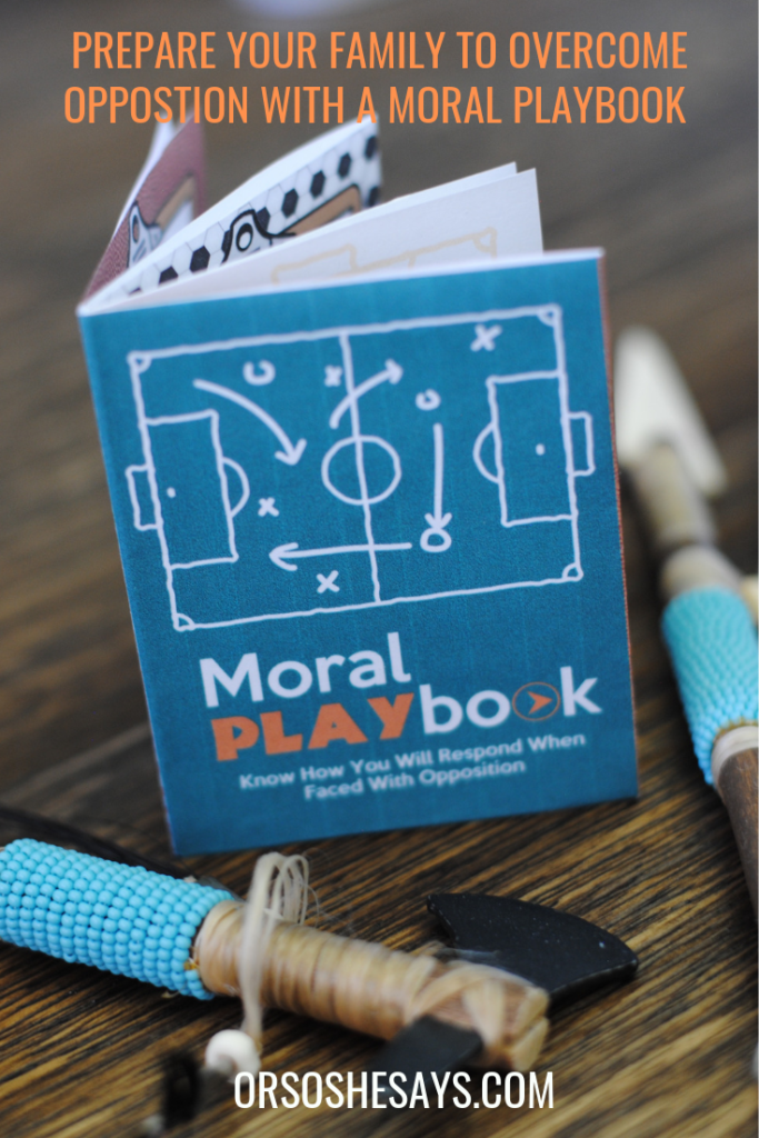 A Moral Playbook to help create an action plan for your family as they face temptation. #OSSS #LDS #Playbook #familynight #FHE www.orsoshesays.com