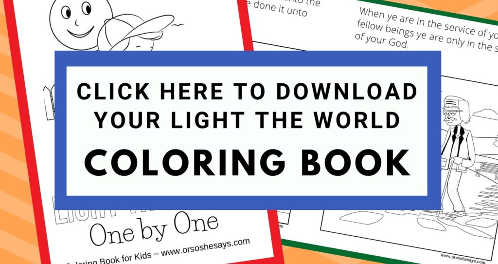 Light the World Activity ~ Service Ideas Coloring Book for Kids - Or so