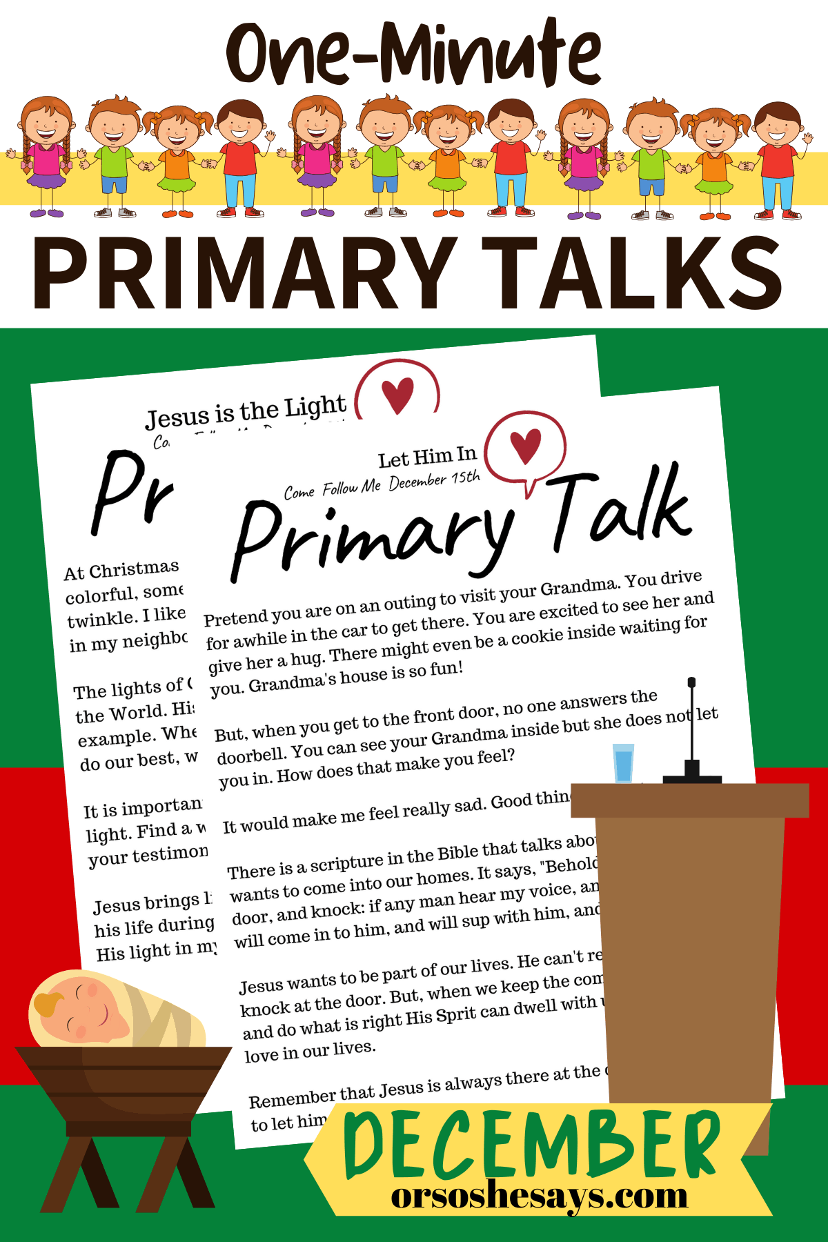 Primary Talk Pages for Children ~ December 30 - Or so she says