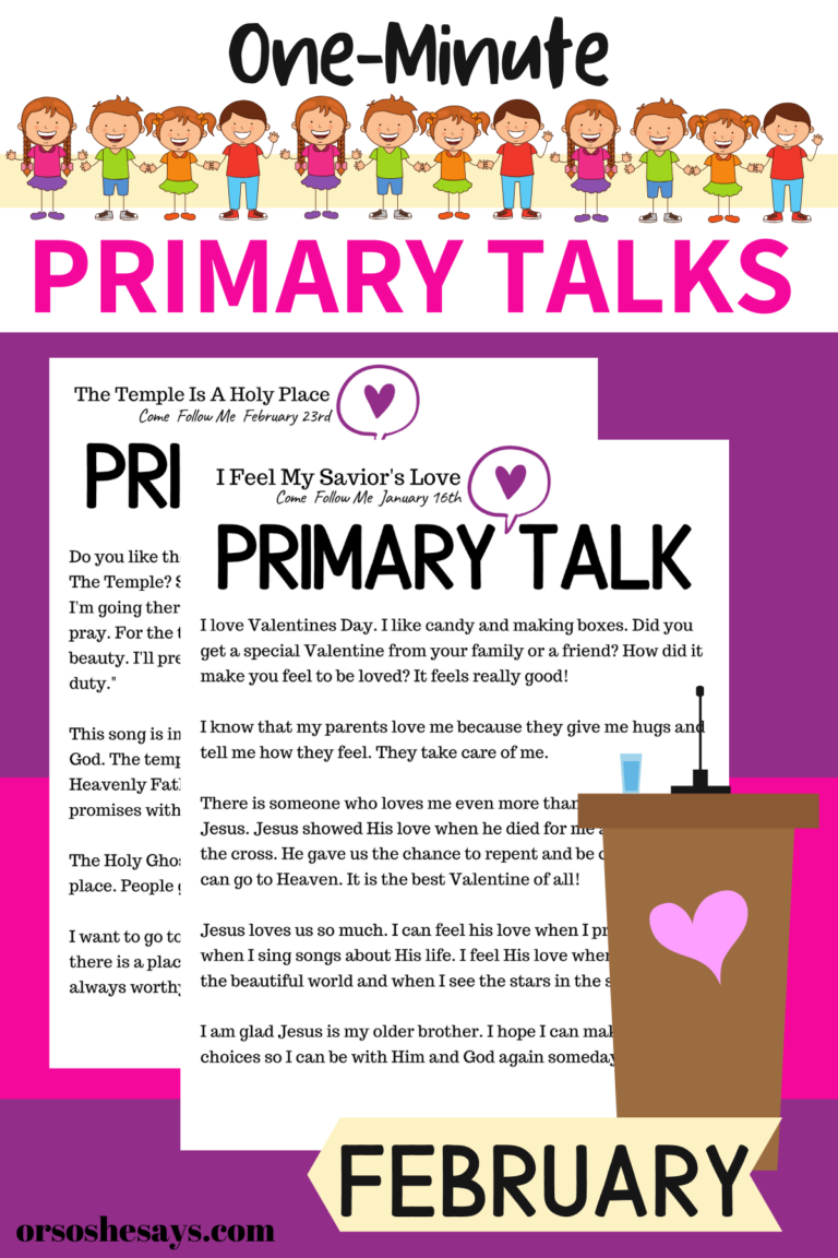 Book of Mormon Primary Talks for Children - February - Or so she says...