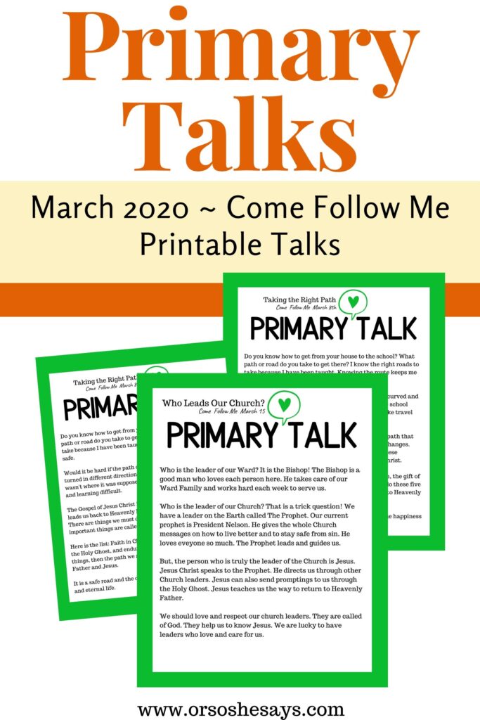 Primary Talks for Children March 2020 Theme Or so she says...