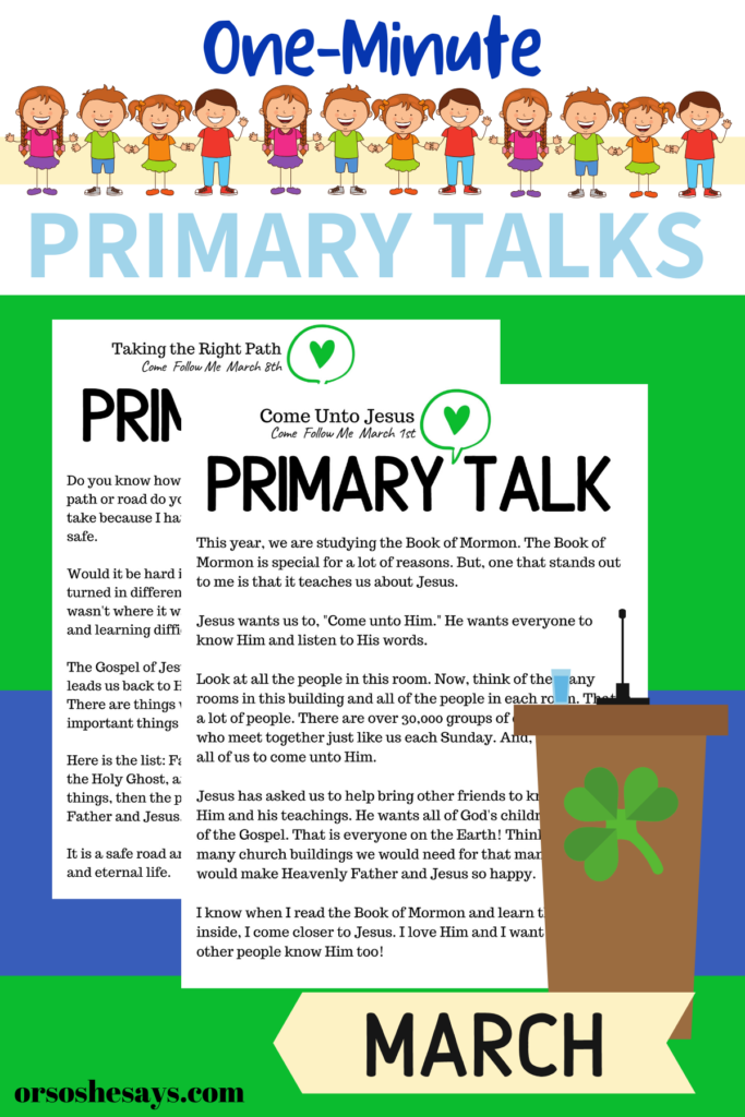 Primary Talks for Children March 2020 Theme Or so she says...