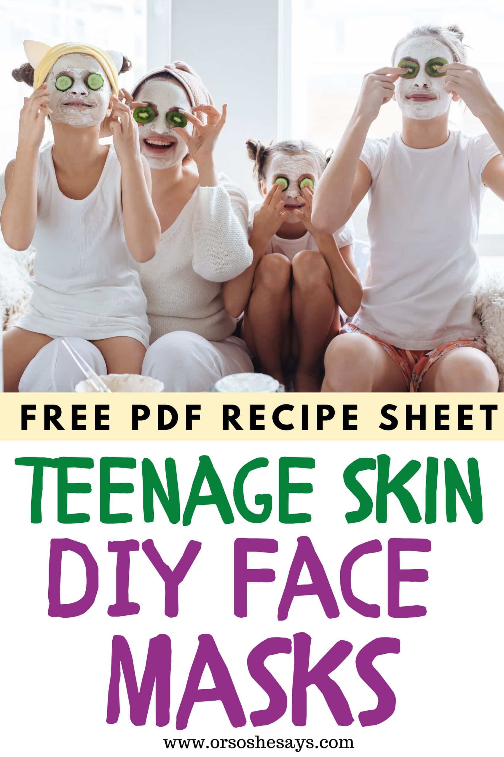 Homemade Face Mask Recipes for Teenage Skin ~ Printable Recipe List ...