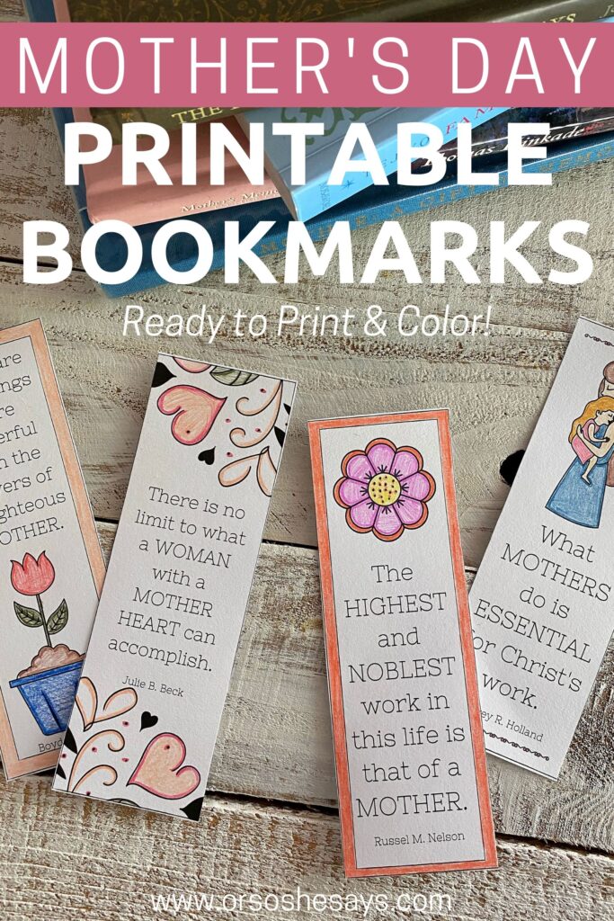 Mother's Day Bookmark Printable Ready to Color! Or so she says...