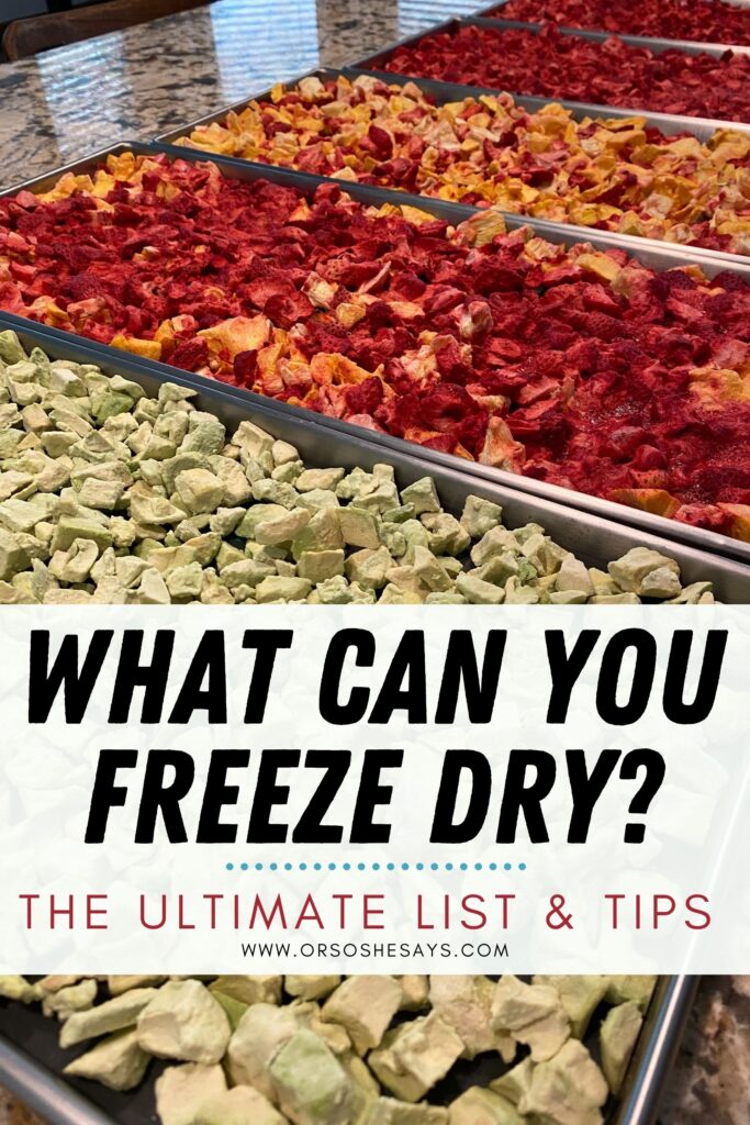 Freeze Drying Food Time Chart