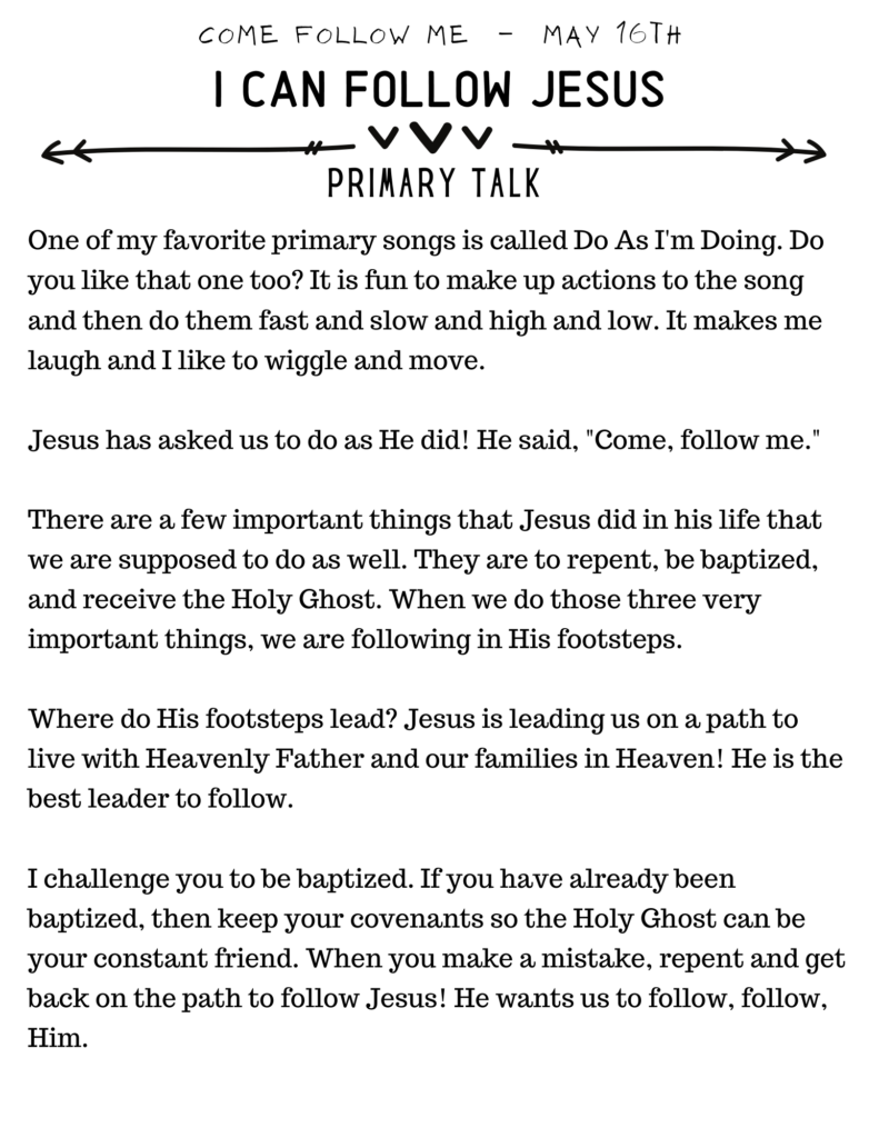 I Can Follow Jesus Talk