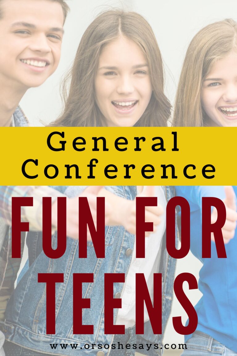 General Conference Activity for Teenagers ~ They LOVE This!!! - Or so ...