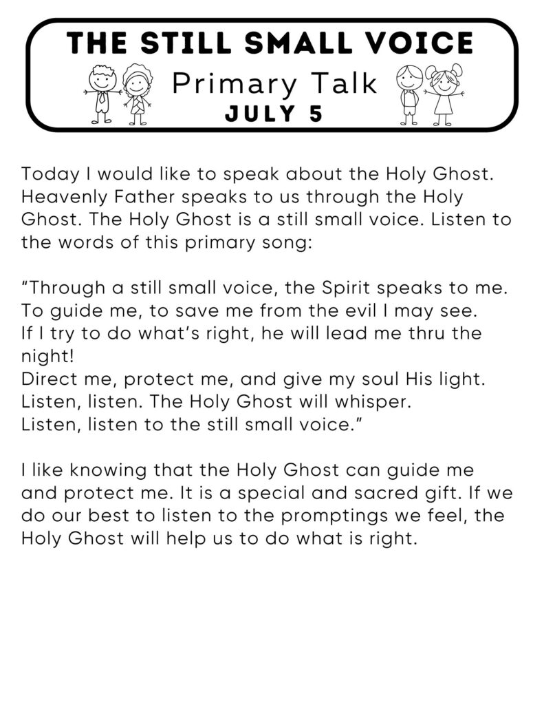 Primary Talk: The Still Small Voice
